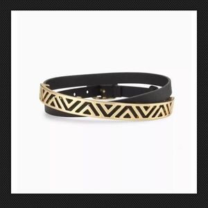 Stella & Dot Ally Double Wrap Leather Bracelet